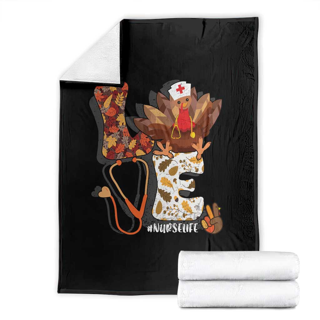 Thanksgiving Nurse Life Throw Blanket Love Turkey Fall TS10 Black Print Your Wear
