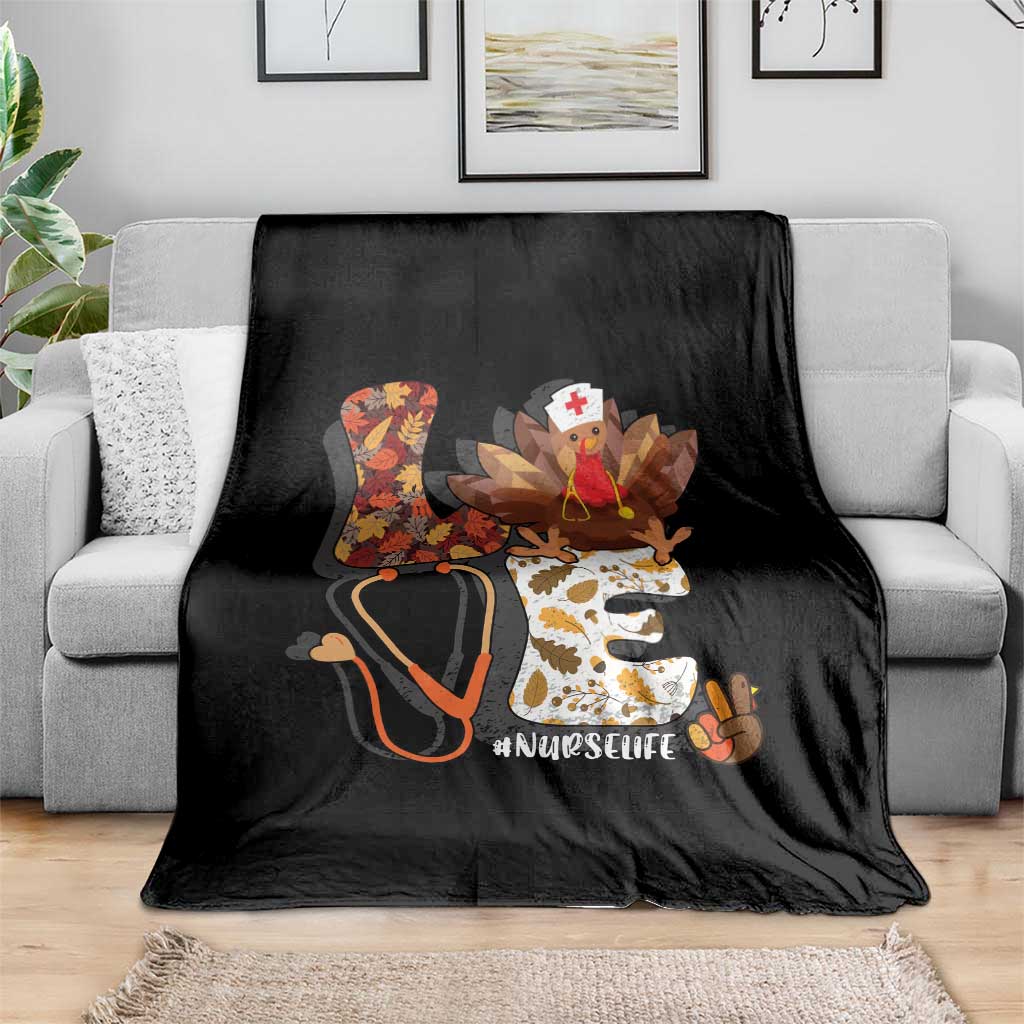 Thanksgiving Nurse Life Throw Blanket Love Turkey Fall TS10 Print Your Wear