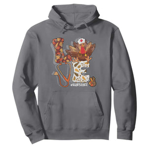 Thanksgiving Nurse Life Hoodie Love Turkey Fall TS10 Charcoal Print Your Wear
