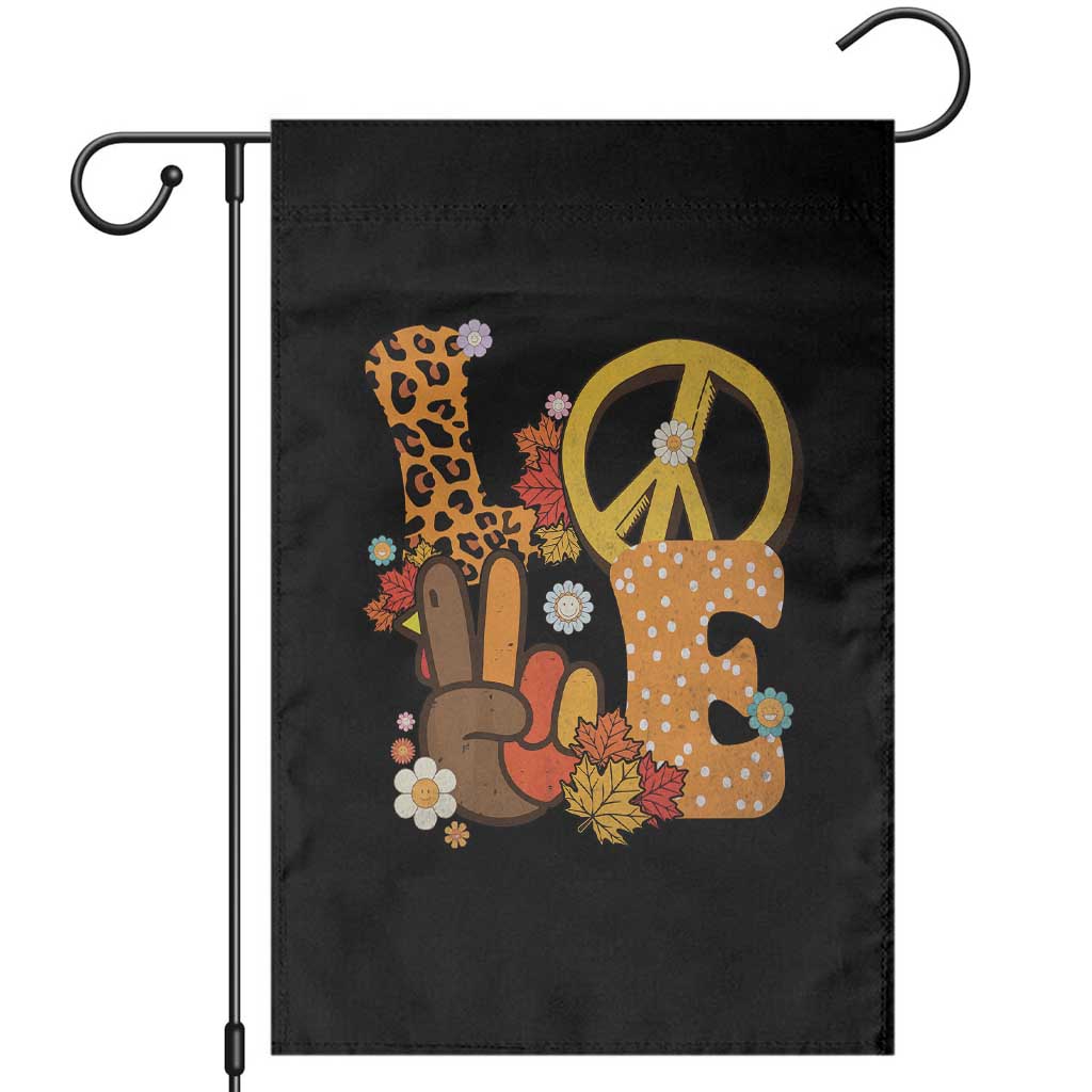 Thanksgiving Garden Flag Peace Sign Love Turkey Hand TS10 Black Print Your Wear