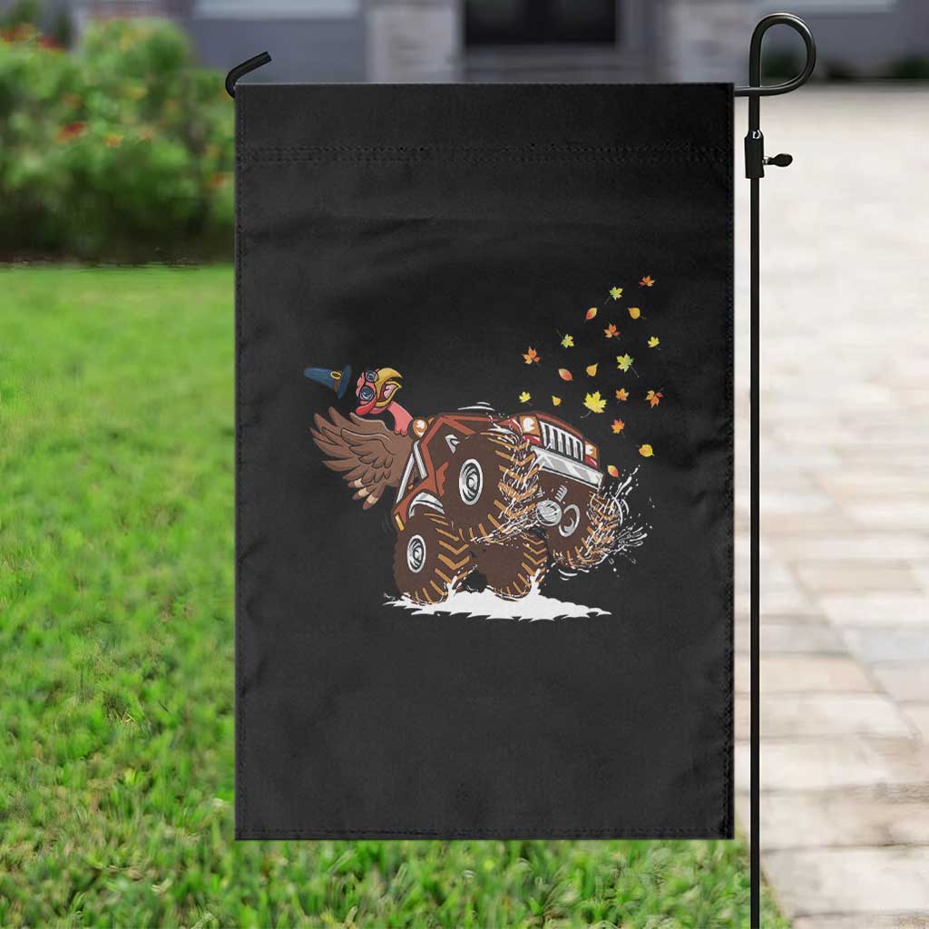 Thanksgiving Turkey Garden Flag Riding Monster Truck Boys Kids TS10 Print Your Wear