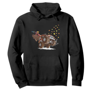 Thanksgiving Turkey Hoodie Riding Monster Truck Boys Kids TS10 Black Print Your Wear