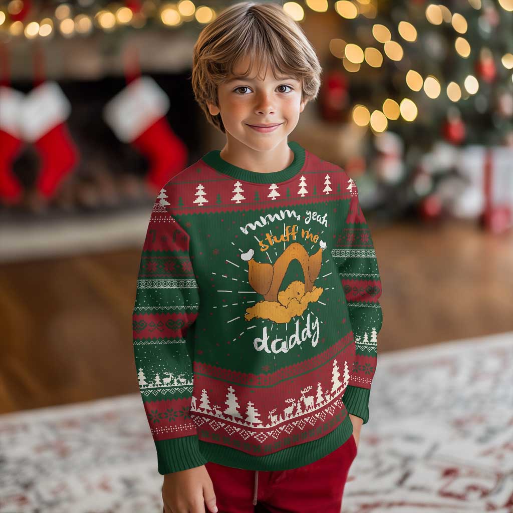 Funny Thanksgiving Knit Sweatshirt Turkey Stuff Me Daddy Adult Humor TS10 Christmas Print Your Wear