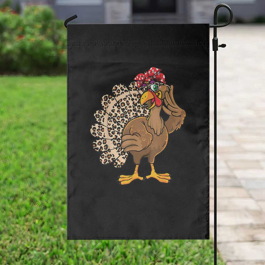 Funny Thanksgiving Garden Flag Turkey Women Girl Leopard Print Autumn Fall TS10 Print Your Wear