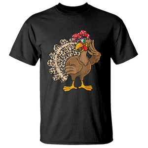 Funny Thanksgiving T Shirt Turkey Women Girl Leopard Print Autumn Fall TS10 Black Print Your Wear