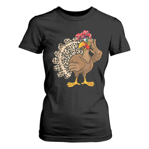 Funny Thanksgiving T Shirt For Women Turkey Women Girl Leopard Print Autumn Fall TS10 Black Print Your Wear