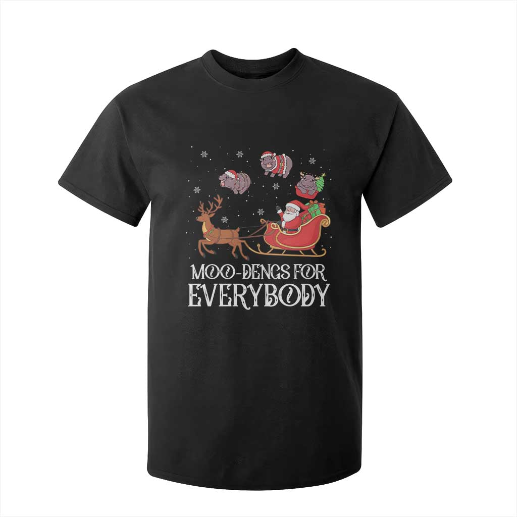 Christmas Moo Deng T Shirt For Kid Moo-deng For Everybody Funny Xmas Santa TS10 Black Print Your Wear