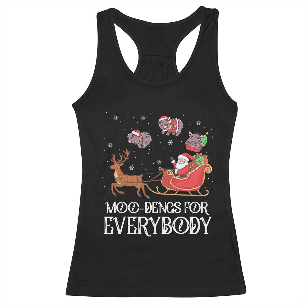 Christmas Moo Deng Racerback Tank Top Moo-deng For Everybody Funny Xmas Santa TS10 Black Print Your Wear