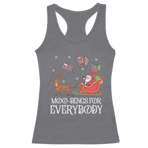 Christmas Moo Deng Racerback Tank Top Moo-deng For Everybody Funny Xmas Santa TS10 Charcoal Print Your Wear