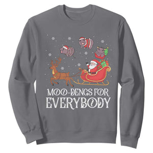 Christmas Moo Deng Sweatshirt Moo-deng For Everybody Funny Xmas Santa TS10 Charcoal Print Your Wear