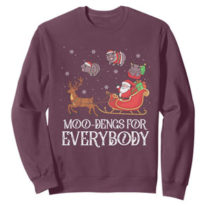 Christmas Moo Deng Sweatshirt Moo-deng For Everybody Funny Xmas Santa TS10 Maroon Print Your Wear