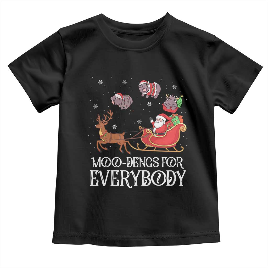 Christmas Moo Deng Toddler T Shirt Moo-deng For Everybody Funny Xmas Santa TS10 Black Print Your Wear