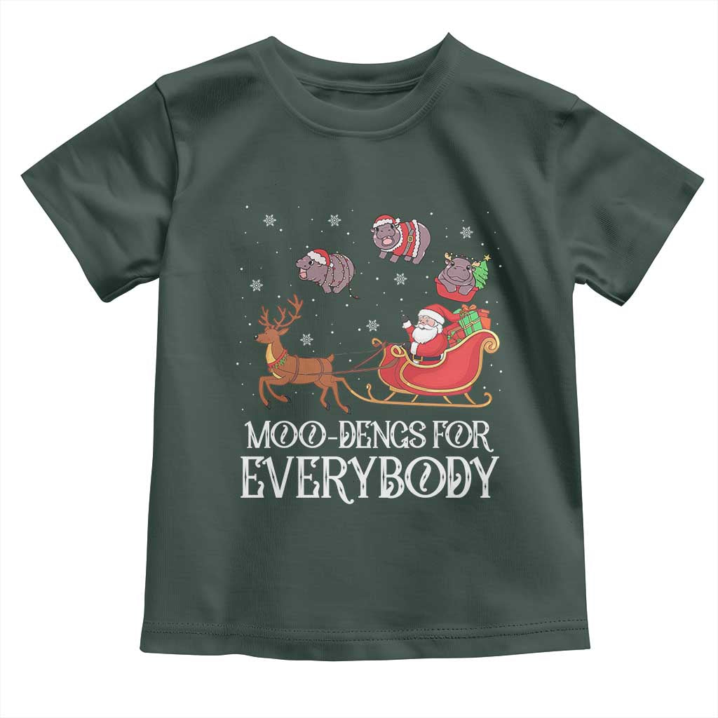 Christmas Moo Deng Toddler T Shirt Moo-deng For Everybody Funny Xmas Santa TS10 Dark Forest Green Print Your Wear