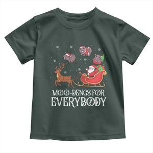 Christmas Moo Deng Toddler T Shirt Moo-deng For Everybody Funny Xmas Santa TS10 Dark Forest Green Print Your Wear