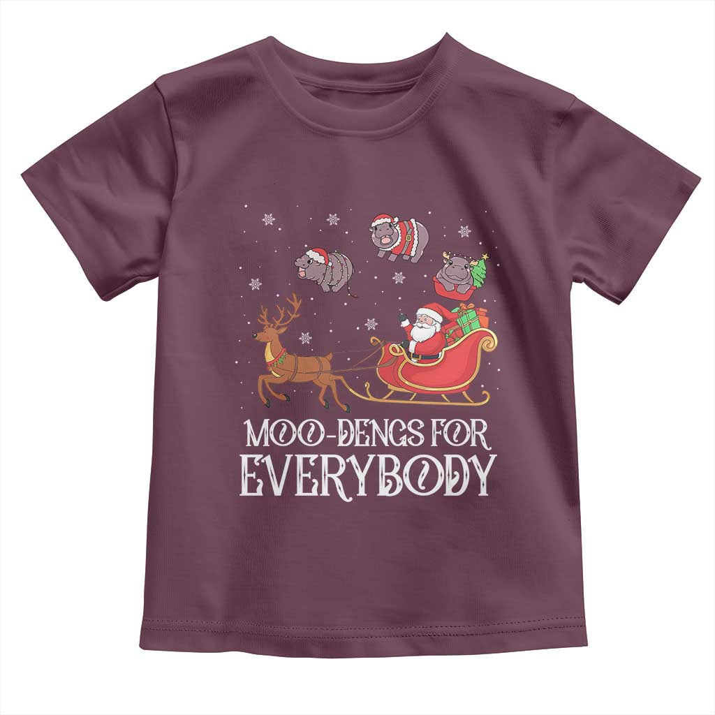 Christmas Moo Deng Toddler T Shirt Moo-deng For Everybody Funny Xmas Santa TS10 Maroon Print Your Wear
