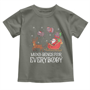 Christmas Moo Deng Toddler T Shirt Moo-deng For Everybody Funny Xmas Santa TS10 Military Green Print Your Wear