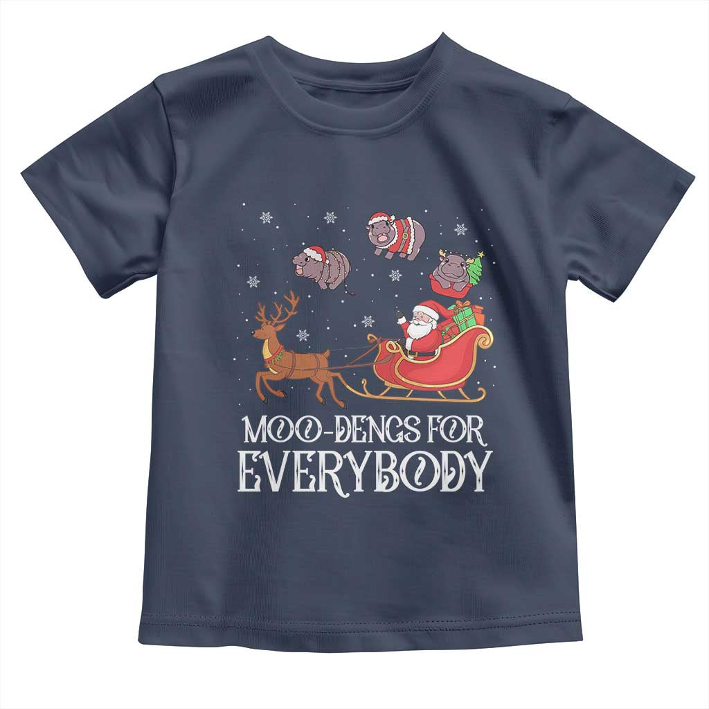Christmas Moo Deng Toddler T Shirt Moo-deng For Everybody Funny Xmas Santa TS10 Navy Print Your Wear