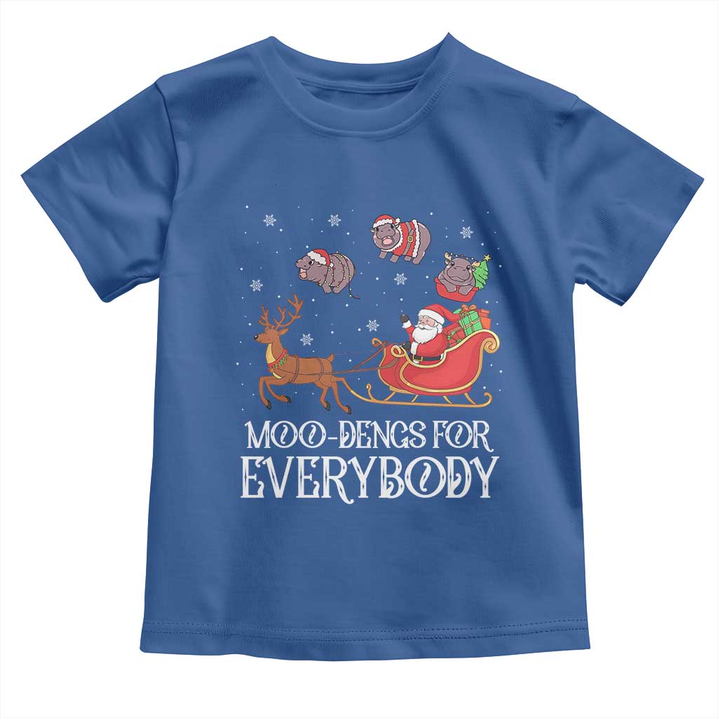 Christmas Moo Deng Toddler T Shirt Moo-deng For Everybody Funny Xmas Santa TS10 Royal Blue Print Your Wear