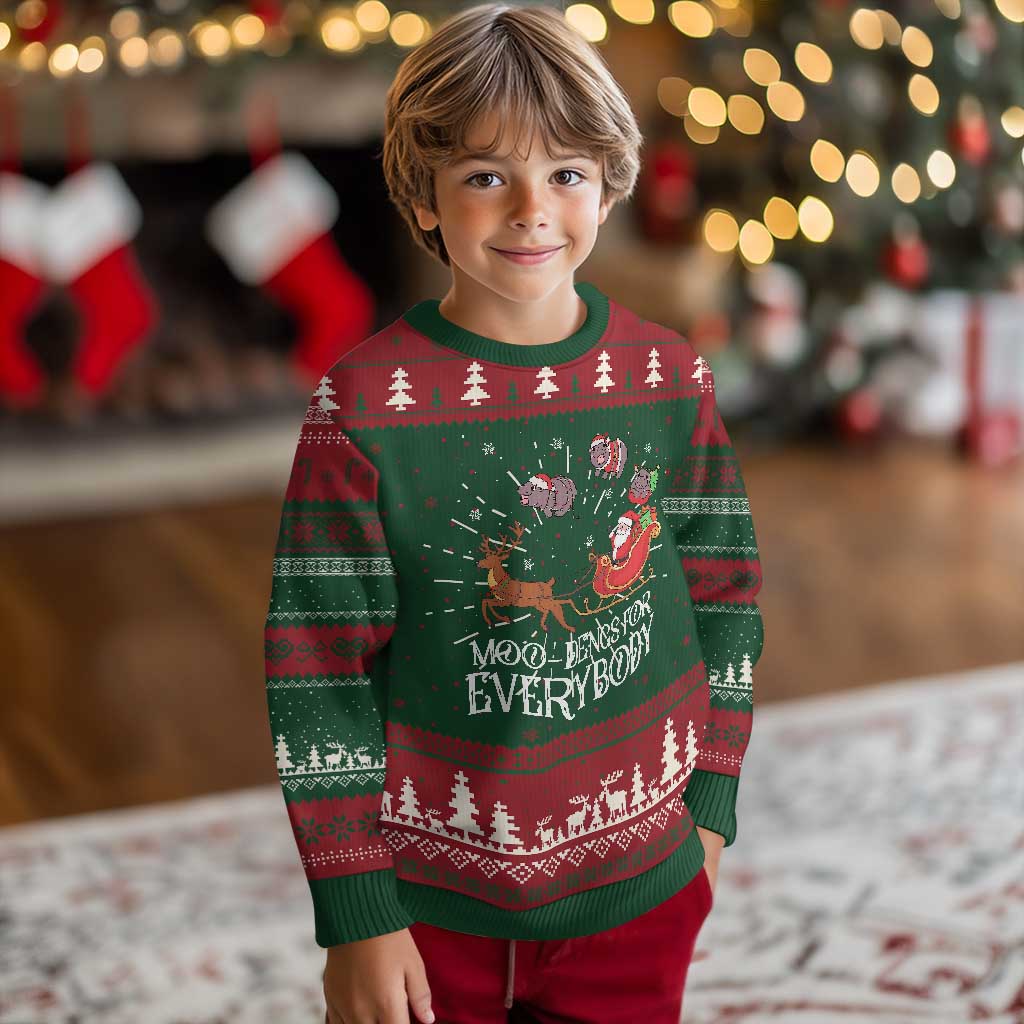 Christmas Moo Deng Knit Sweatshirt Moo-deng For Everybody Funny Xmas Santa TS10 Christmas Print Your Wear