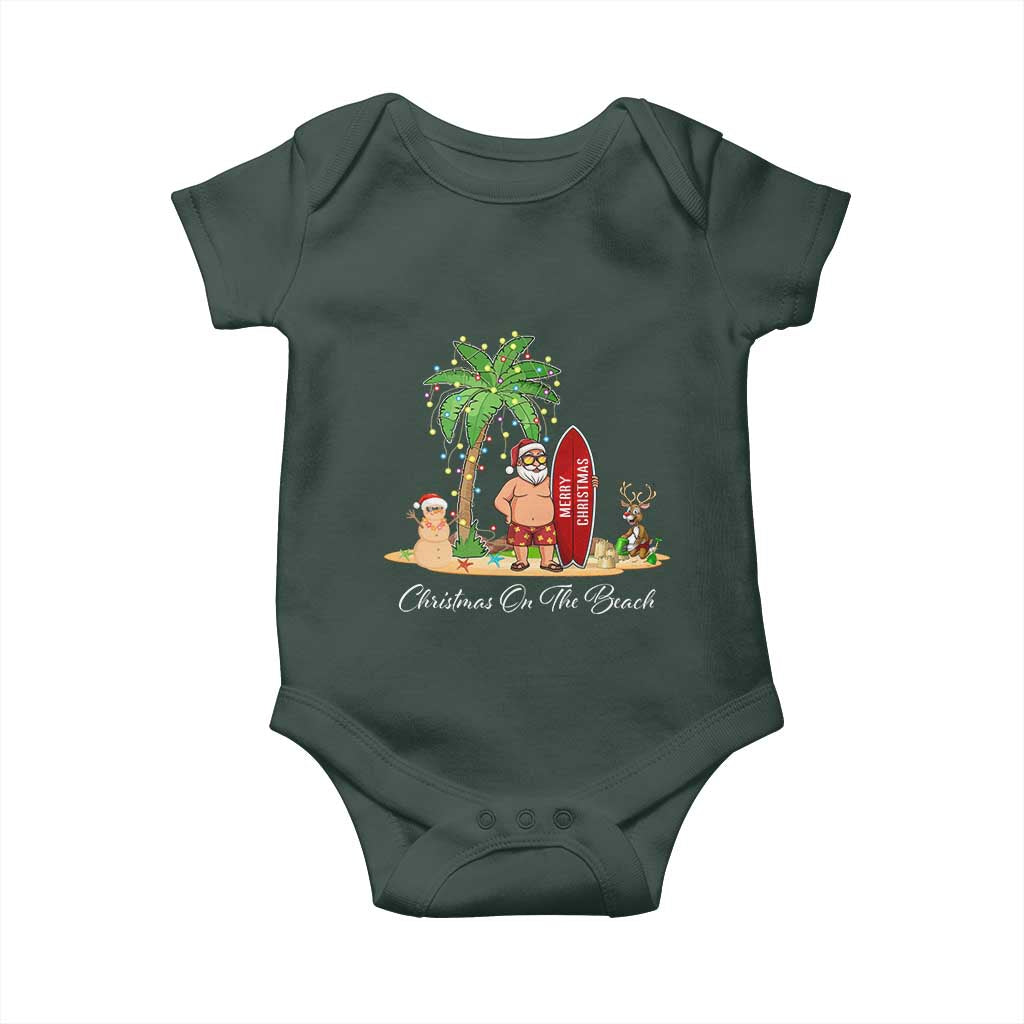 Hawaii Christmas Baby Onesie Christmas On The Beach Holiday Xmas Palm Tree TS10 Print Your Wear
