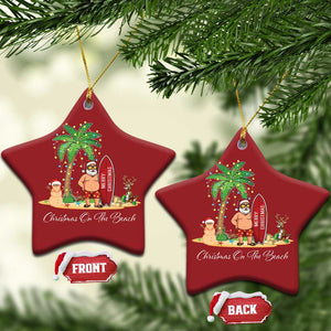 Hawaii Christmas Ornament Christmas On The Beach Holiday Xmas Palm Tree TS10 Star Red Print Your Wear