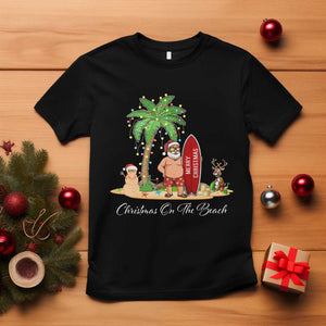 Hawaii Christmas T Shirt Christmas On The Beach Holiday Xmas Palm Tree TS10 Black Print Your Wear