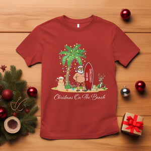 Hawaii Christmas T Shirt Christmas On The Beach Holiday Xmas Palm Tree TS10 Red Print Your Wear