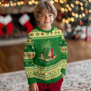 Hawaii Ugly Christmas Sweater Christmas On The Beach Holiday Xmas Palm Tree TS10 Forest Print Your Wear
