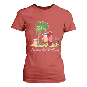 Hawaii Christmas T Shirt For Women Christmas On The Beach Holiday Xmas Palm Tree TS10 Red Print Your Wear