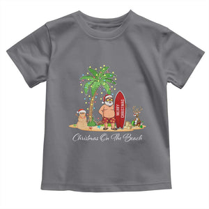 Hawaii Christmas Toddler T Shirt Christmas On The Beach Holiday Xmas Palm Tree TS10 Charcoal Print Your Wear