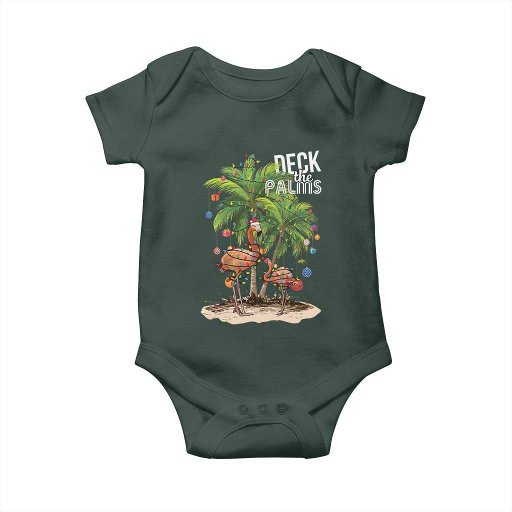 Mele Kalikimaka Hawaiian Christmas Baby Onesie Deck The Palms Holiday Flamingo Beach Family Vacation In Hawaii TS10 Print Your Wear