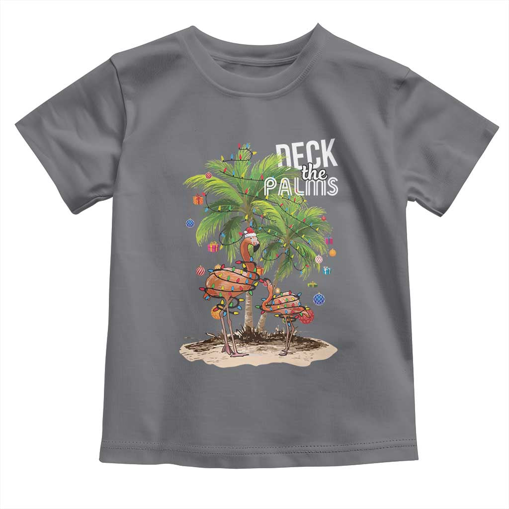 Mele Kalikimaka Hawaiian Christmas Baby Shirt Deck The Palms Holiday Flamingo Beach Family Vacation In Hawaii TS10 Charcoal Print Your Wear