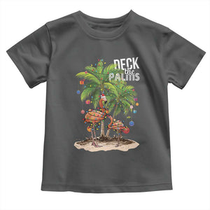 Mele Kalikimaka Hawaiian Christmas Baby Shirt Deck The Palms Holiday Flamingo Beach Family Vacation In Hawaii TS10 Dark Heather Print Your Wear