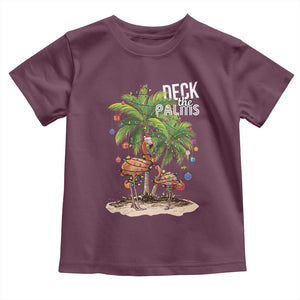 Mele Kalikimaka Hawaiian Christmas Baby Shirt Deck The Palms Holiday Flamingo Beach Family Vacation In Hawaii TS10 Maroon Print Your Wear