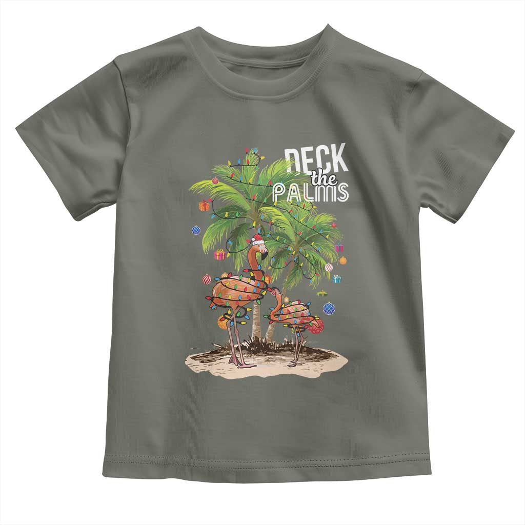 Mele Kalikimaka Hawaiian Christmas Baby Shirt Deck The Palms Holiday Flamingo Beach Family Vacation In Hawaii TS10 Military Green Print Your Wear