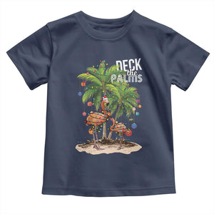 Mele Kalikimaka Hawaiian Christmas Baby Shirt Deck The Palms Holiday Flamingo Beach Family Vacation In Hawaii TS10 Navy Print Your Wear