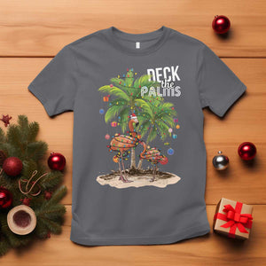Mele Kalikimaka Hawaiian Christmas T Shirt Deck The Palms Holiday Flamingo Beach Family Vacation In Hawaii TS10 Charcoal Print Your Wear