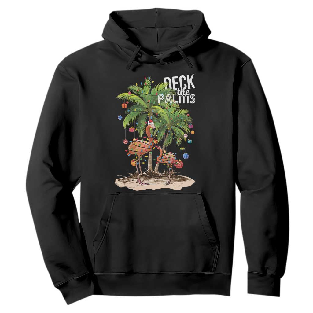 Mele Kalikimaka Hawaiian Christmas Hoodie Deck The Palms Holiday Flamingo Beach Family Vacation In Hawaii TS10 Black Print Your Wear