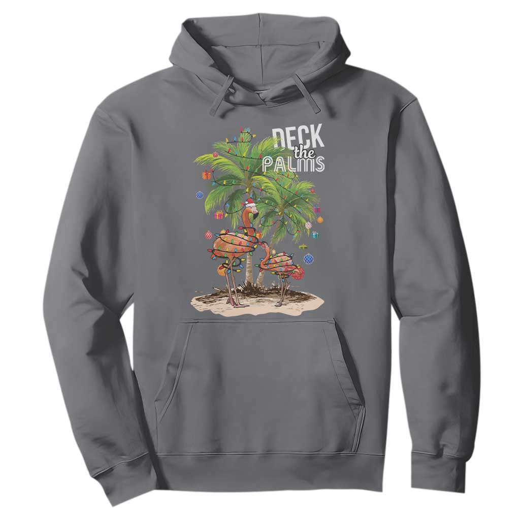 Mele Kalikimaka Hawaiian Christmas Hoodie Deck The Palms Holiday Flamingo Beach Family Vacation In Hawaii TS10 Charcoal Print Your Wear