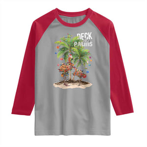 Mele Kalikimaka Hawaiian Christmas Raglan Shirt Deck The Palms Holiday Flamingo Beach Family Vacation In Hawaii TS10 Sport Gray Red Print Your Wear