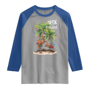 Mele Kalikimaka Hawaiian Christmas Raglan Shirt Deck The Palms Holiday Flamingo Beach Family Vacation In Hawaii TS10 Sport Gray Royal Print Your Wear