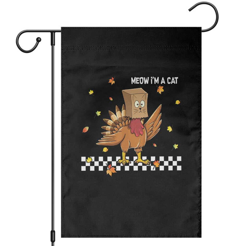 Turkey Cat Garden Flag Funny Thanksgiving Meow TS10 Black Print Your Wear