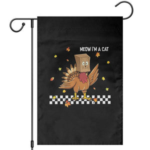 Turkey Cat Garden Flag Funny Thanksgiving Meow TS10 Black Print Your Wear
