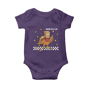 Turkey Cat Baby Onesie Funny Thanksgiving Meow TS10 Purple Print Your Wear