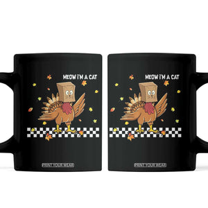 Turkey Cat Coffee Mug Funny Thanksgiving Meow TS10 Black Print Your Wear