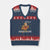 Turkey Cat V-Neck Knit Sweater Vest Funny Thanksgiving Meow TS10 Navy Red Print Your Wear