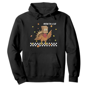 Turkey Cat Hoodie Funny Thanksgiving Meow TS10 Black Print Your Wear