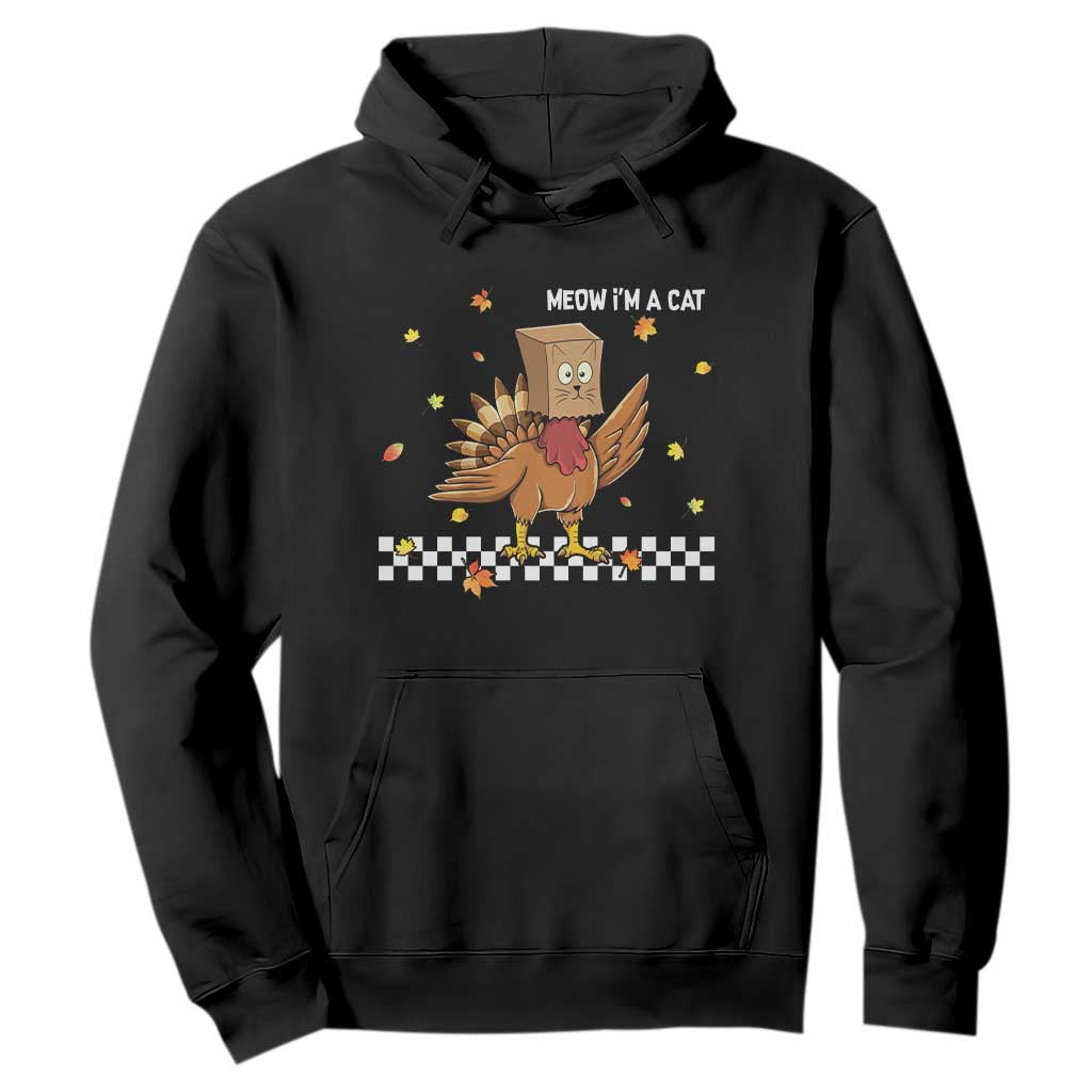 Turkey Cat Hoodie Funny Thanksgiving Meow TS10 Black Print Your Wear