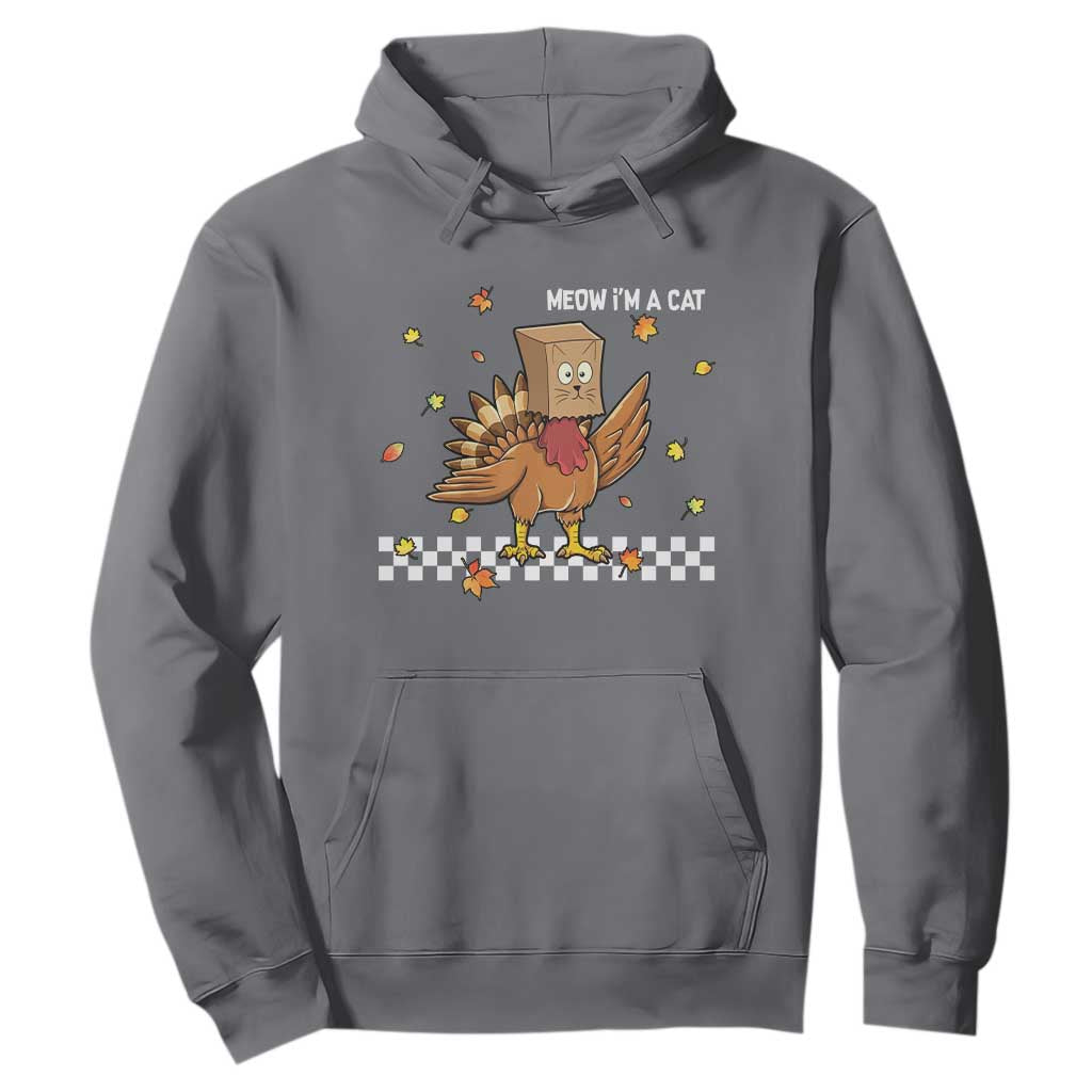 Turkey Cat Hoodie Funny Thanksgiving Meow TS10 Charcoal Print Your Wear