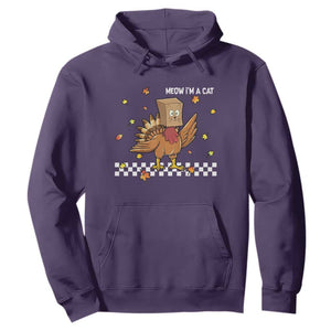Turkey Cat Hoodie Funny Thanksgiving Meow TS10 Purple Print Your Wear